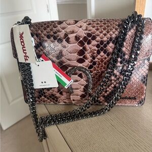 Stylish Brown Snake Print Bag